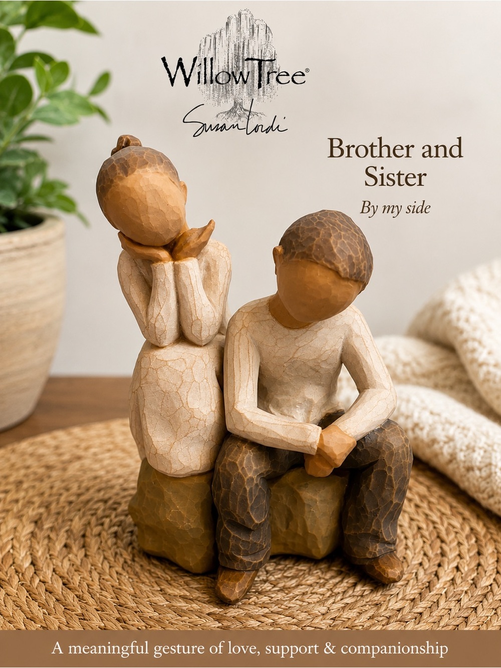Willow Tree Brother and Sister “By My Side” | Susan Lordi Figurine #26187 w/Box